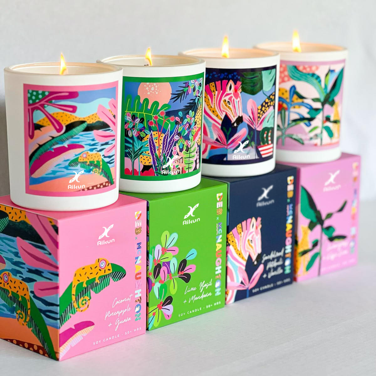 AIKUN 2025 Hand-Painted Color Tags Aromatherapy Candle Air Purifying Mood Enhancing Gift Candle