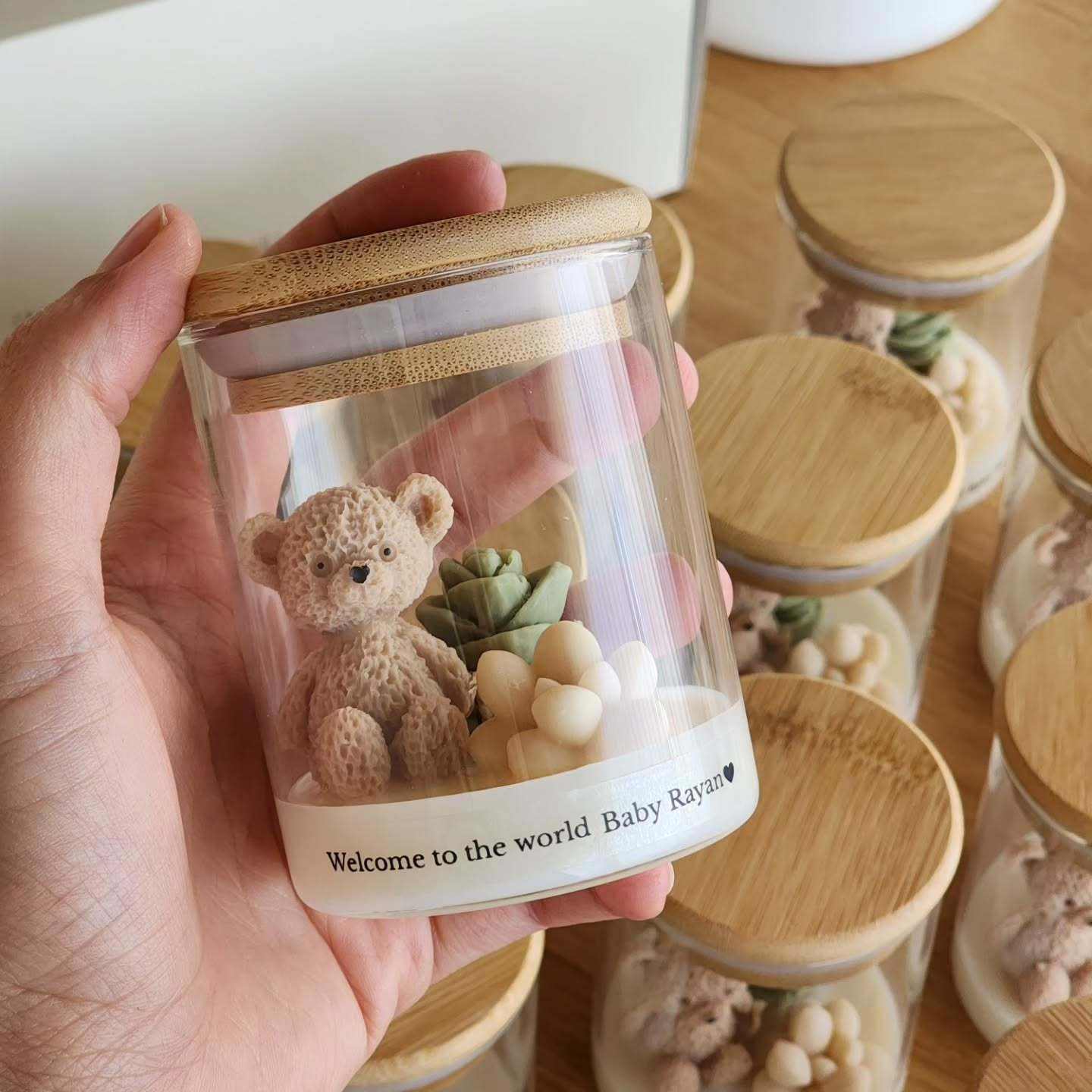 Support Customization New Design Cute Bear Birthday Cake Party Beautiful Popular Scented Candles