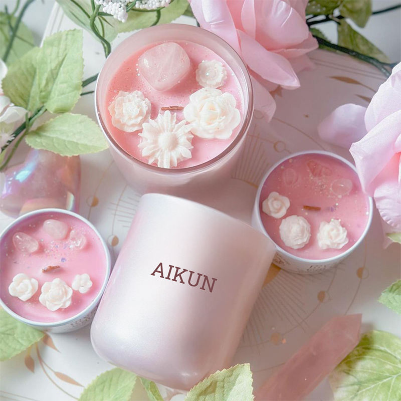 AIKUN Customized Gift Healing Crystal Grateful Thank You Mom Lavender Scented Candles Mothers Day Gifts Presents for Mom
