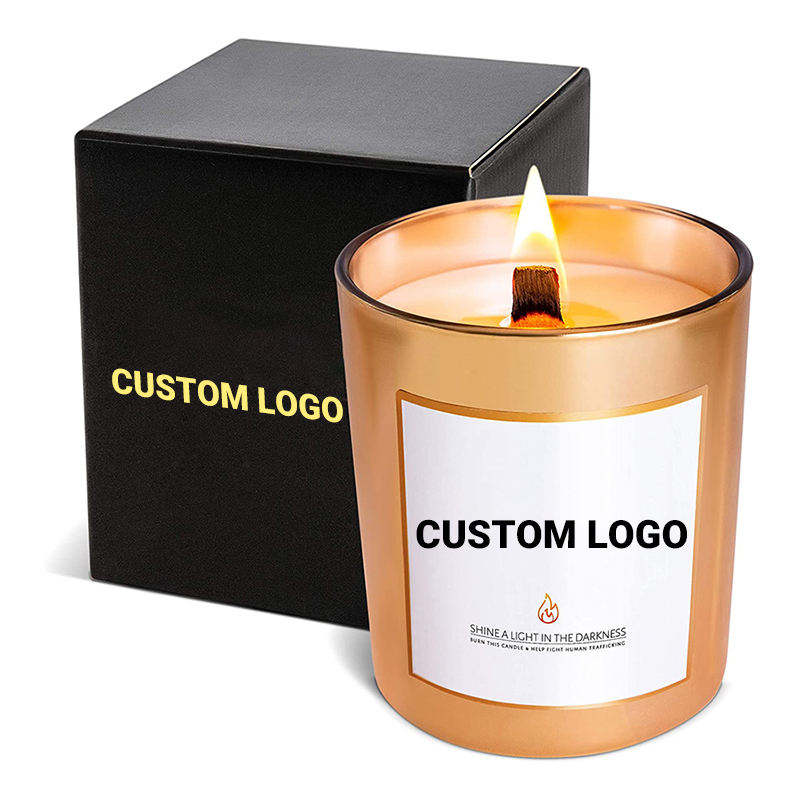 OEM Private Label Logo Multi Luxury Velas De Cera De Soja Bougies a La Cire De Soja Scented Soy Wax Candles With Glass Jar Box