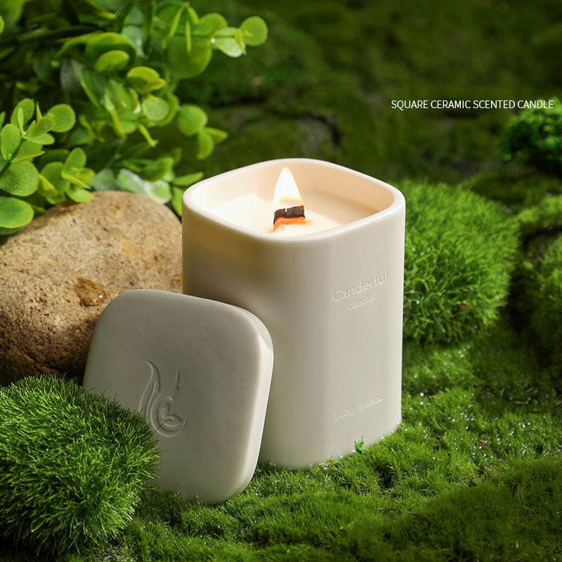 Aikun Sculptural Soy Wax Cups Aromatic Candle Gifts Decorative Home Ceramic Scented Candle