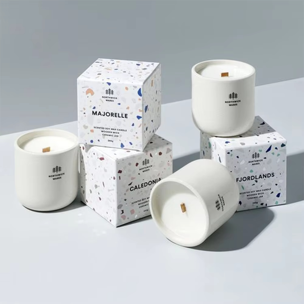 Aikun Newest Aroma Candle Reusable and Durable Cleanse Air Customizable Fragrant Ceramic Cup Scented Candle for Home Decor