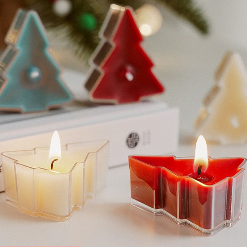 AIKUN New Arrival Organic Soy Wax Candle Christmas 3d Tree Shaped Aromatherapy Tea Candles for Holiday Decorations and Gifts