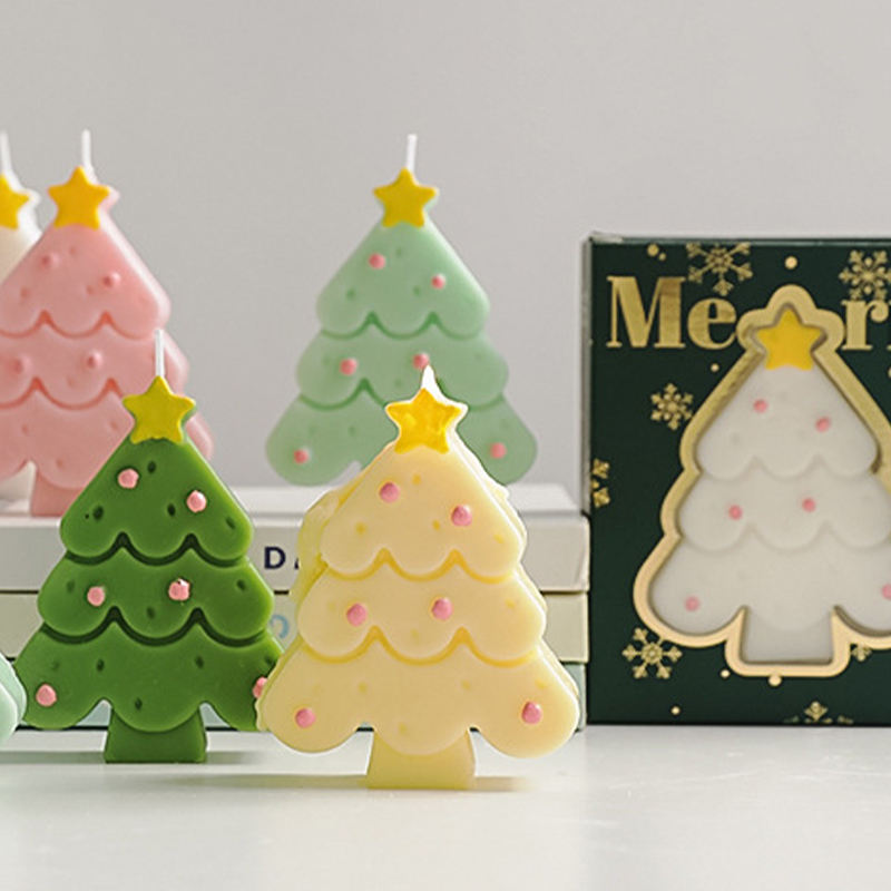 Custom Miniature Christmas Tree Figurine Gift Box Customizable Wedding Birthday Aromatherapy Scented Candle