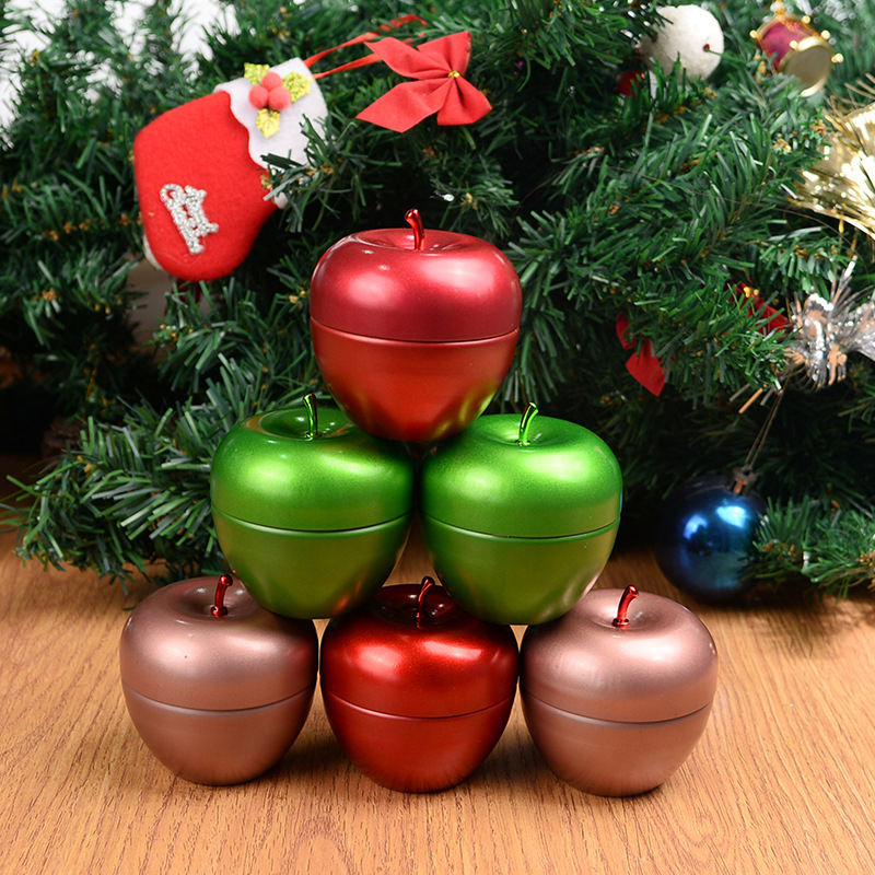 OEM ODM Christmas Luxury Green Red Apple Candle Jar Christmas Candles for Centerpieces & Party Decoration
