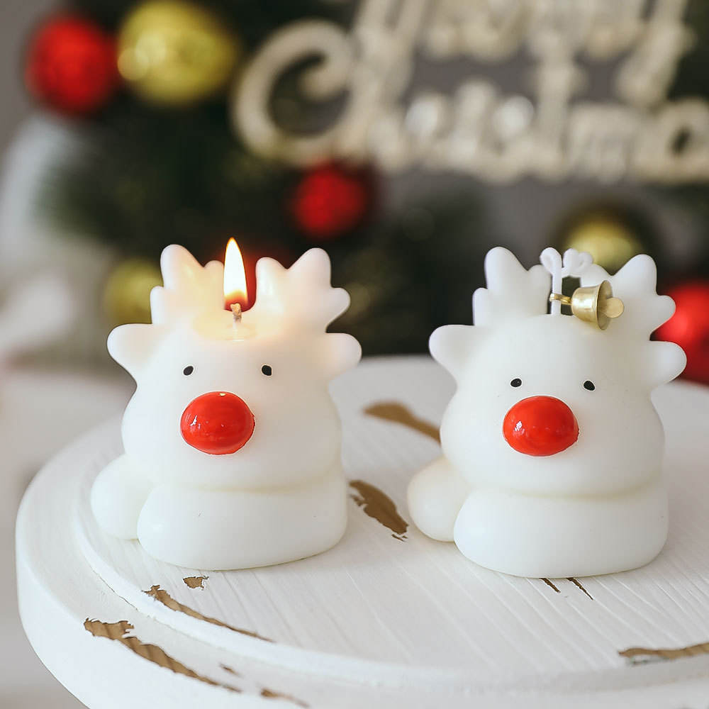 Christmas Aromatherapy Elk Shaped Christmas Candles Home Decorations Fragrance Christmas Candles Gift Set