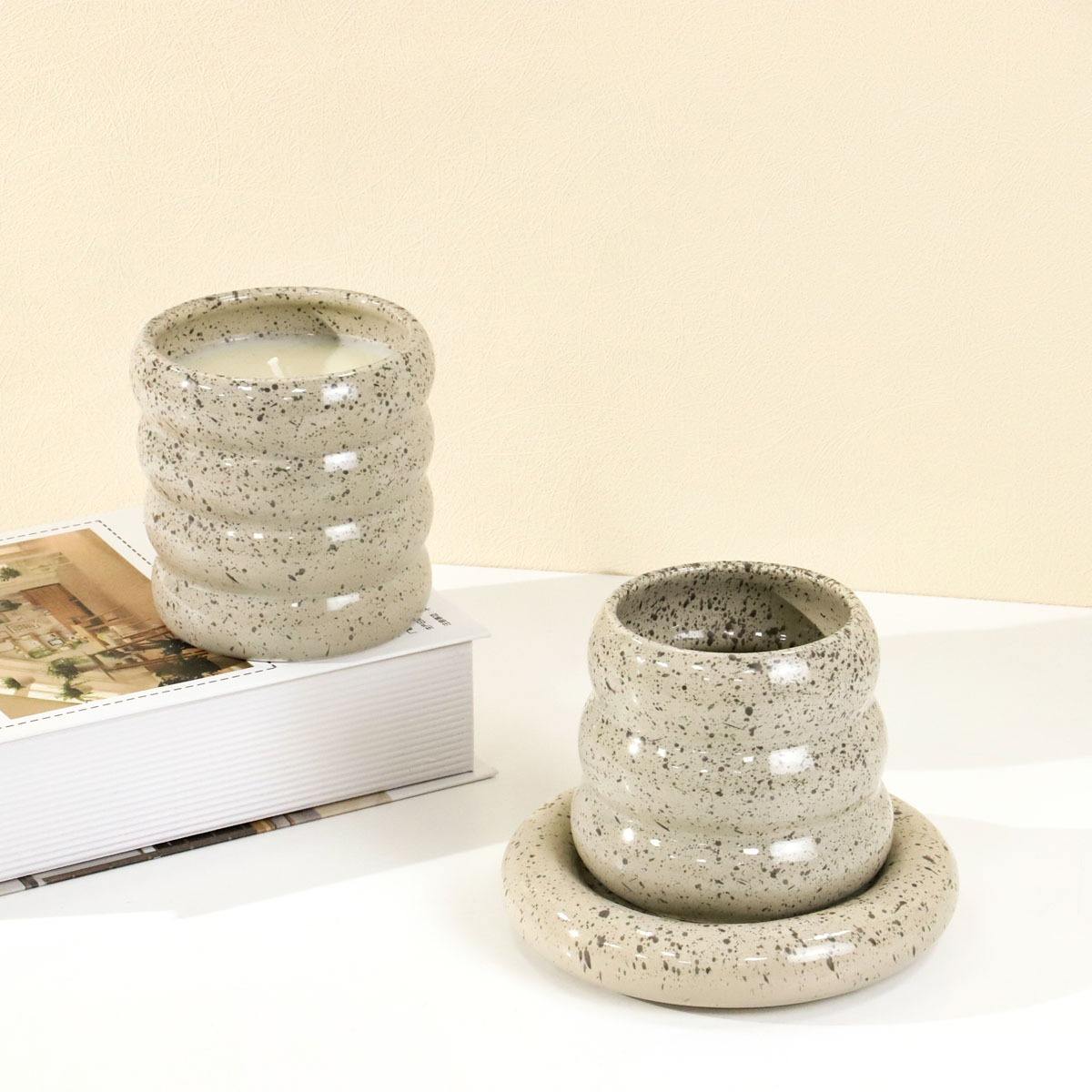 400ml High Appearance Donuts Unique Design Candle Jar Creative Ornament Candle Jar With Tray