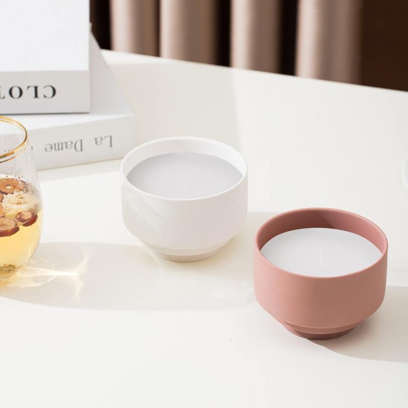 Creative Matte Color Simple Candle Holder Home Decoration Ceramics Candle Jars Empty Scented Candles Jar