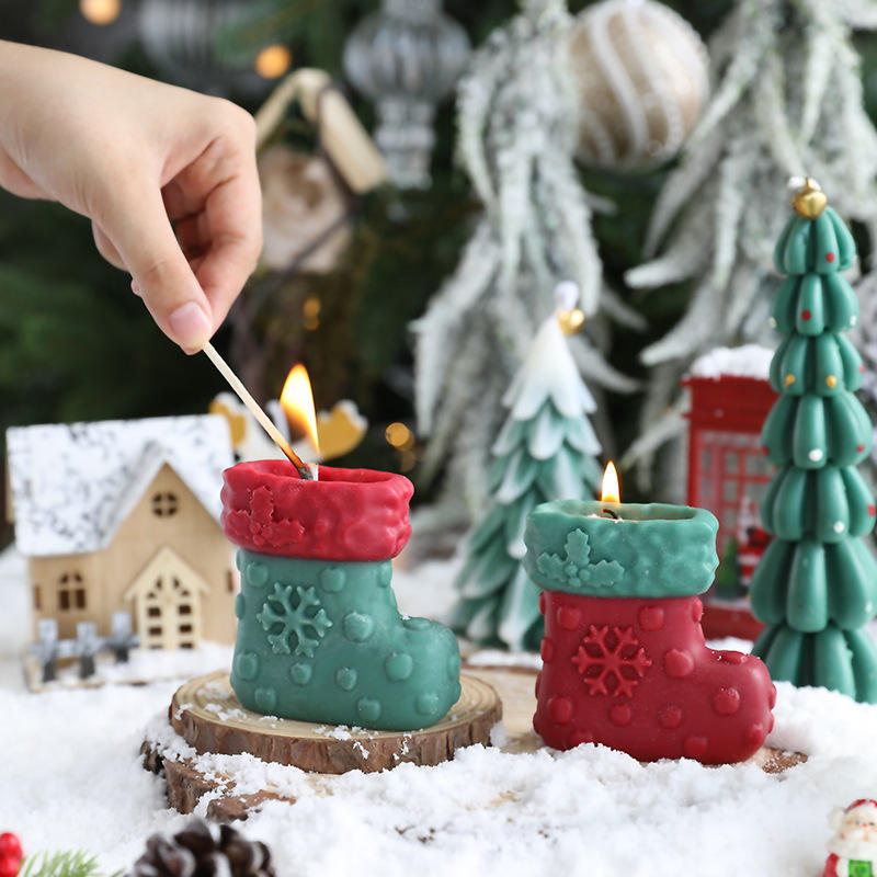 New Christmas Stocking Candles Soy Wax Home Decorations All Natural Scented Candle for Christmas Decoration