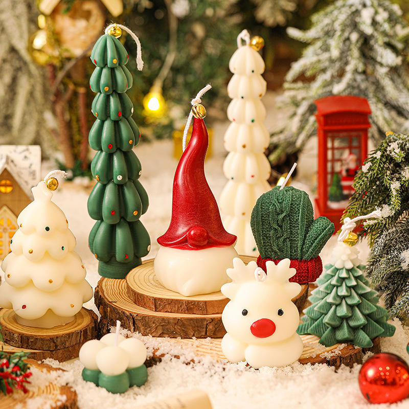 Wholesale Custom Handmade Popular Soy Wax Scented Christmas Candle Creative Christmas Candle with Elk Shape