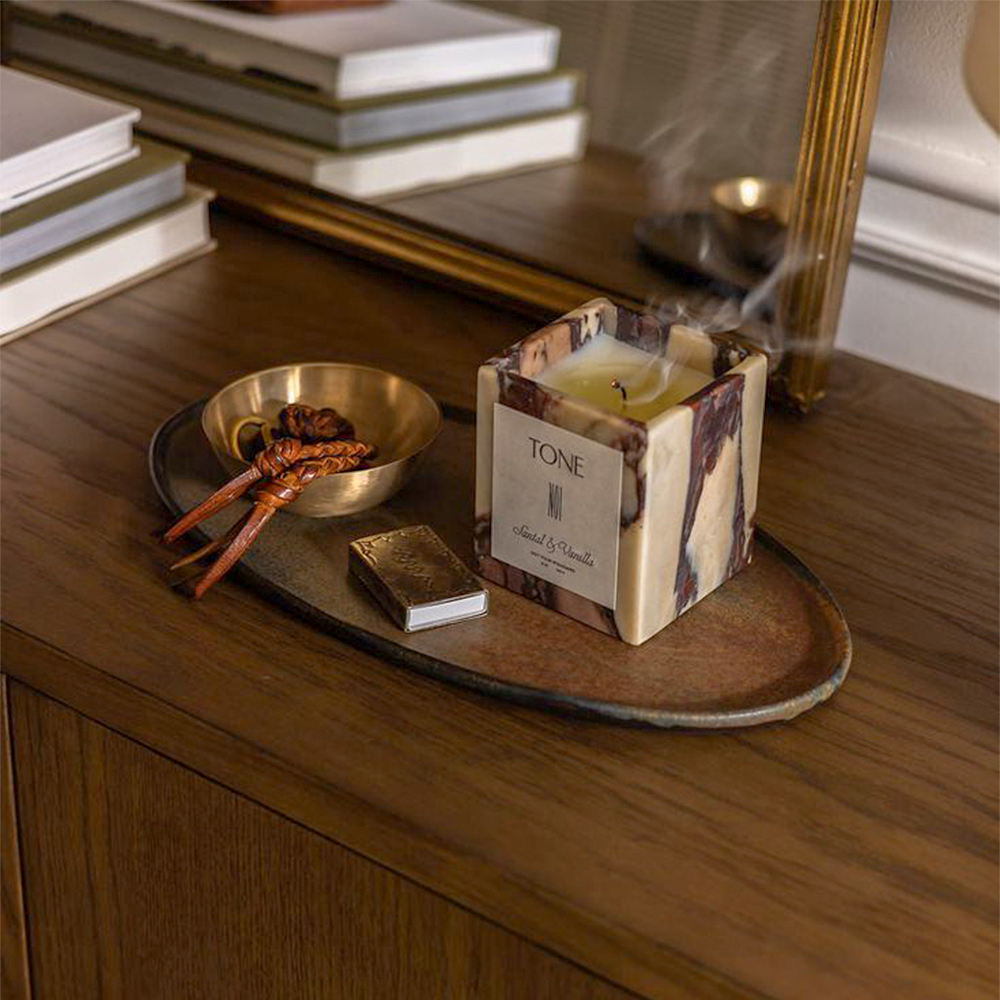AIKUN Latest Customizable Marble Square Scented Candles With Fragrant Scents for Air Purification