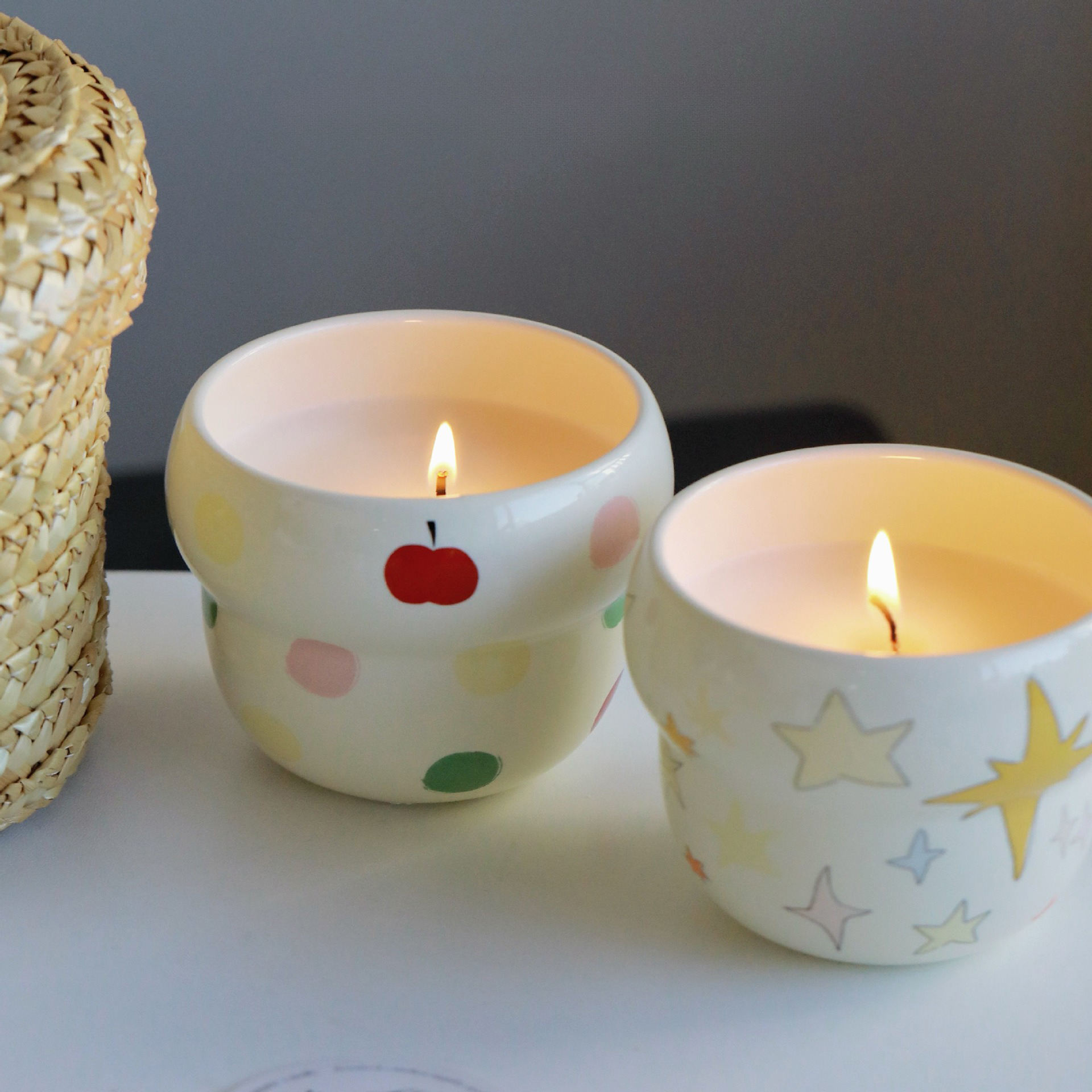 Best Selling Custom Star Apple High Quality Ceramic Aromatherapy Scented Candles