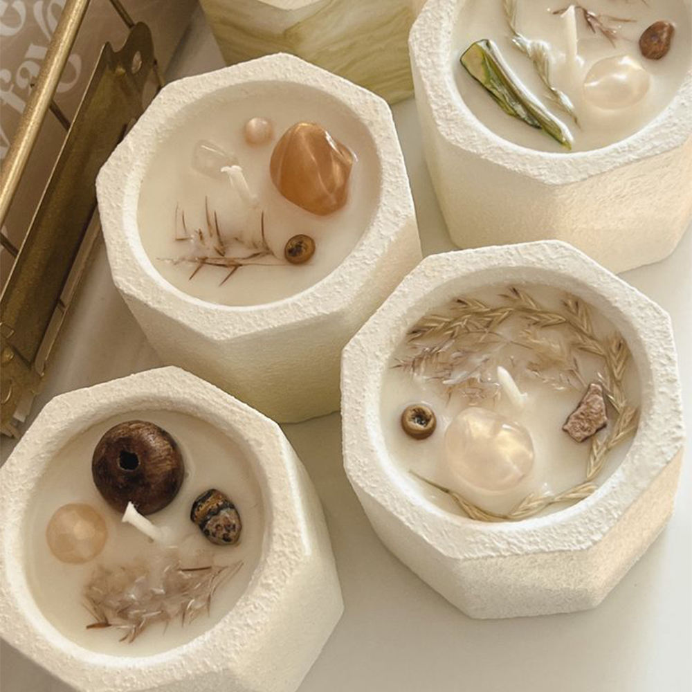 AIKUN Ceramic Octagonal Cups Customizable Various Colors Clean Eco-Friendly Candles Reusable Enhance Mood Aroma Candles