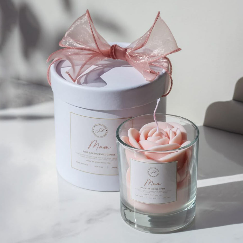 AIKUN Flower-Shaped Candle Handmade Eco-Friendly Soy Wax Aroma Candle for Home Decor & Gift Giving