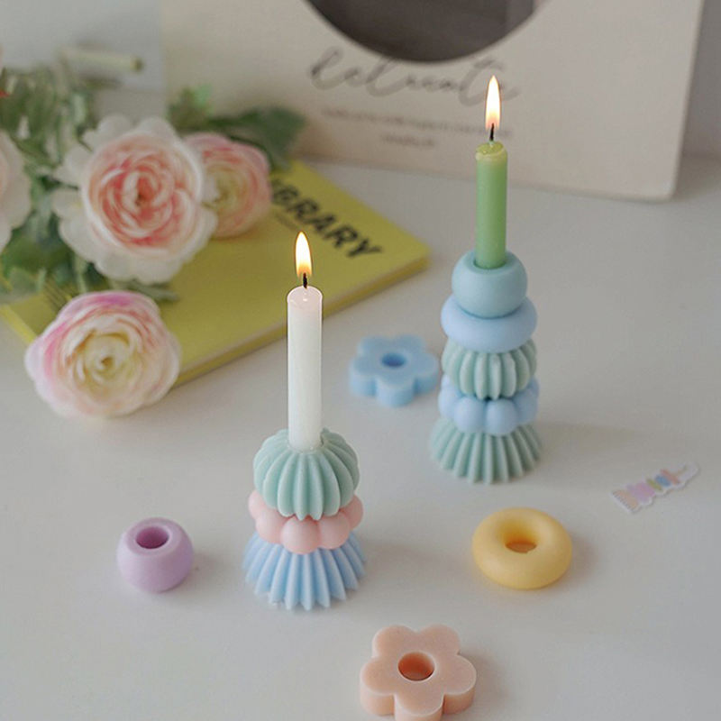 AIKUN Colorful Diy Scented Candle Handcraft Pastel Building Blocks Stackable Pillar Candles for Home Decor