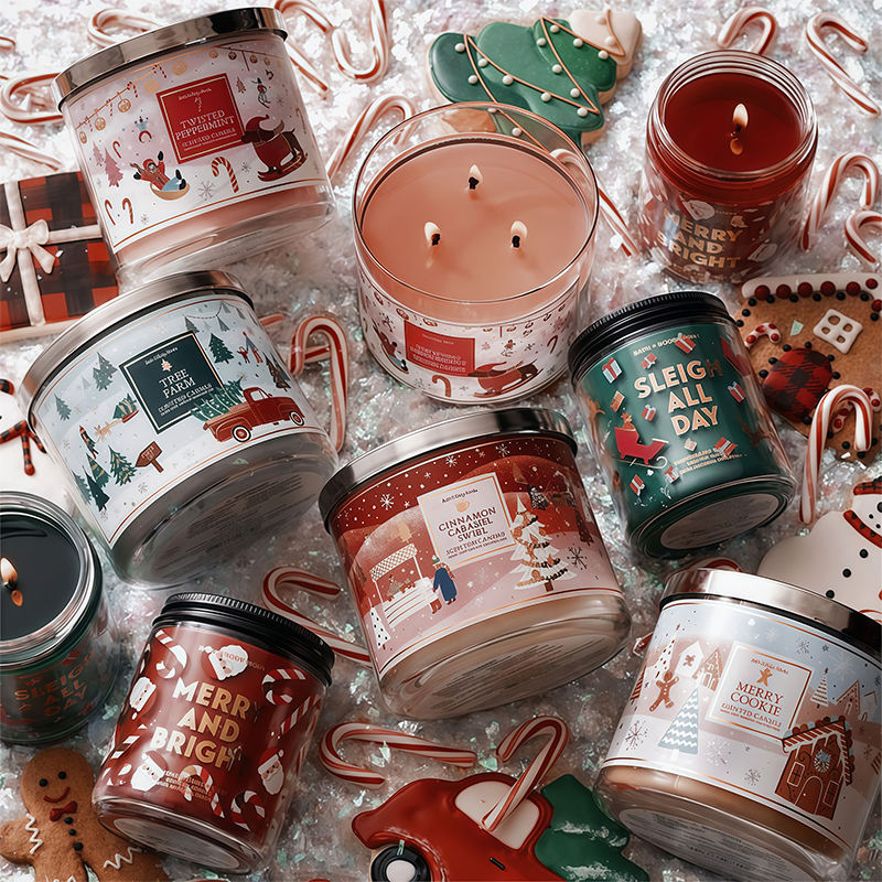 Festive Wholesale Creative Christmas Candles Handmade Soy Wax Aromatherapy Candle for Popular Gift Candle