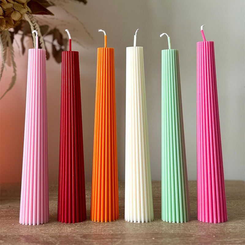 AIKUN Handmade Flameless Wedding Dinner Taper Cylinder Candle Customized Paraffin Pillar Color Candles