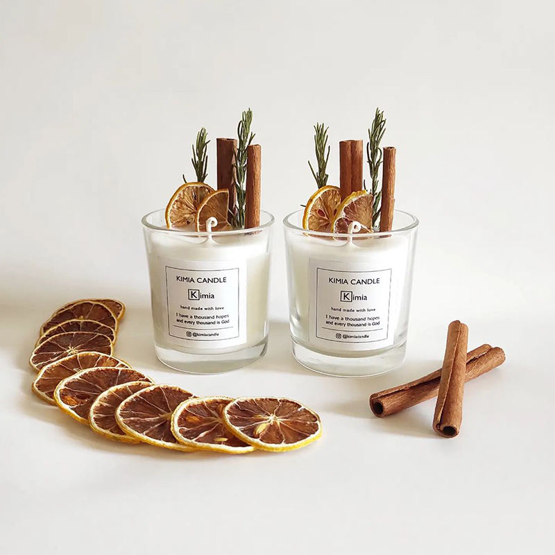 AIKUN Luxury Handmade Dried Flowers Glasses Scented Candle Romantic Natural Soy Wax Fragrance Candles With Private Label