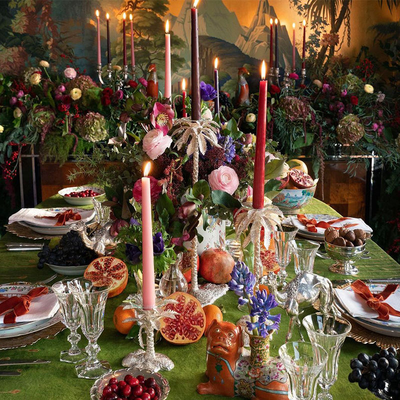 AIKUN Autumn Fall Winter Warmers Color Candle Dinner Red and Green Merry Christmas Pedestal Long Pole Taper Candle