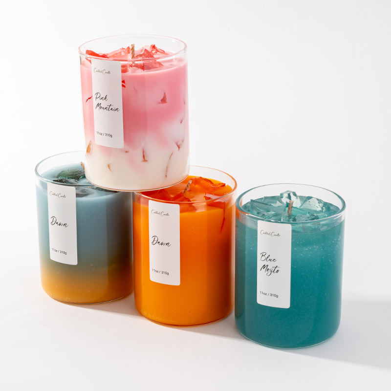 AIKUN Private Label Handmade Unique Custom Logo Jelly Wax Creative Ice Strawberry Orange Scented Candle