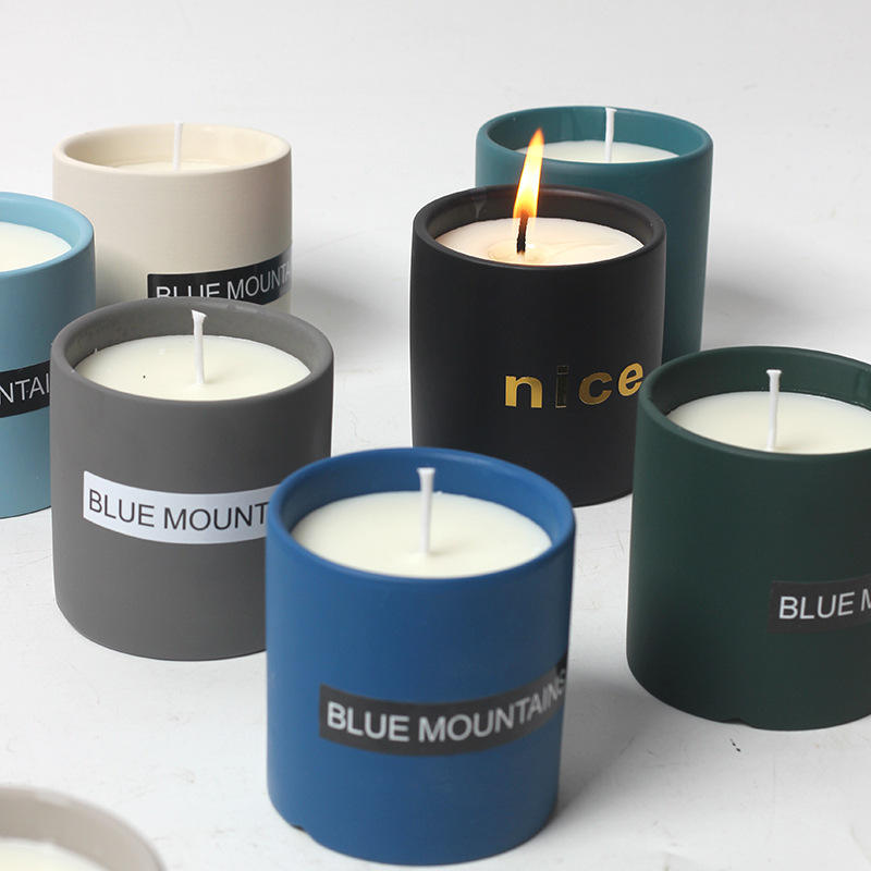 AIKUN Candles Scented Luxury Soy Wax Custom Logo Ceramic Multicolor Jar Private Label Custom Aroma Scented Candle for Gift