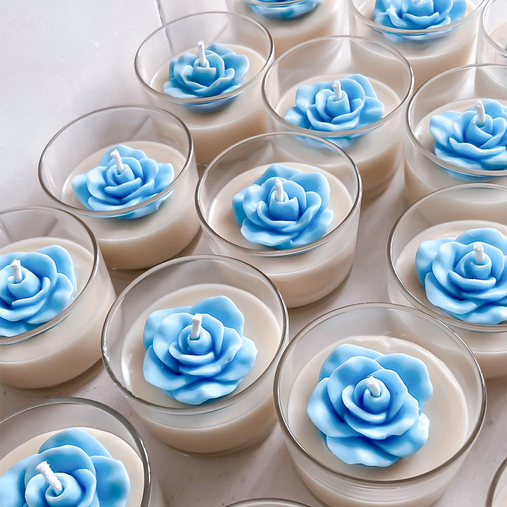 AIKUN Newly Designed Customizable Colorful Flower Wax Candles for Home Decor