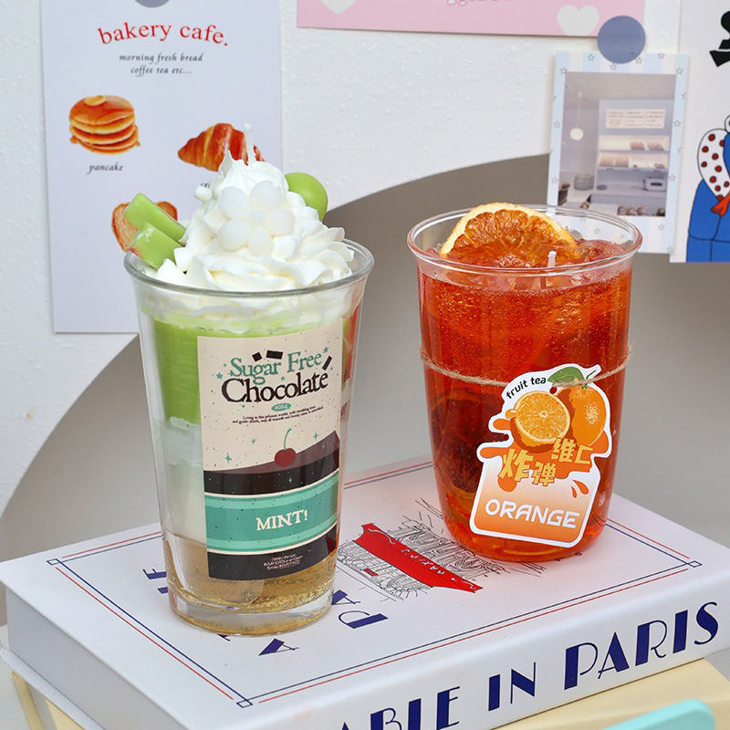 AIKUN Diy Shaped Glass Cup With Cream As a Souvenir in Stock Wholesale Photography Props Scented Candles