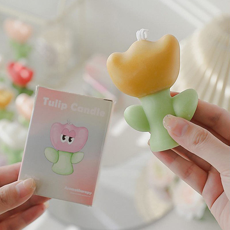 AIKUN Hot Sale Home Decoration Wedding Cute Tulip Flower Shaped Scented Candle Creative Aroma Gift Candles