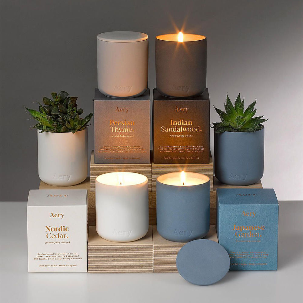 AIKUN Ceramic Scented Candle Eco Friendly Soy Wax Custom Label Rich Fragrance for Home Spa Yoga Wedding Party Candle