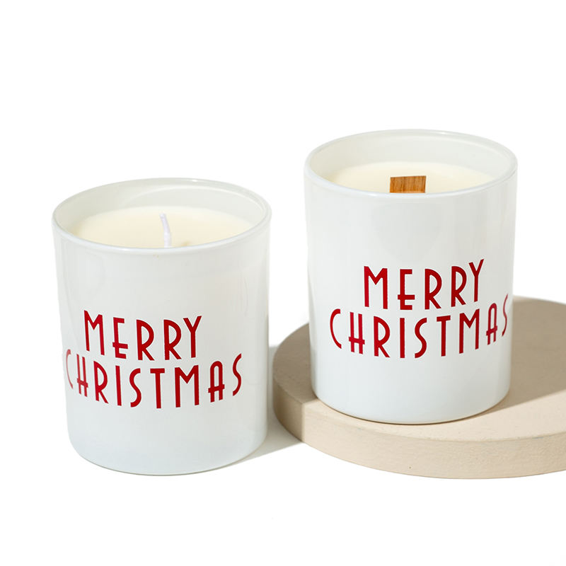 Brand Christmas Decoration Glass Jar Perfume Essential Oil Soybean Wax Minimalism With Lid Scented Candle