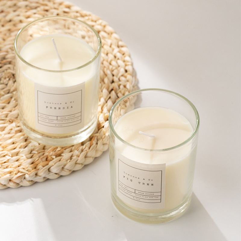 Wholesale Customized Natural Soy Wax Candles Fragrance Transparent Glass Jar Oversized Scented Candles