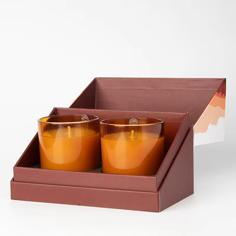 Customizable Romantic Floral Luxurious Natural Handmade Aromatherapy Candle Set Rich Colors Glass Jar