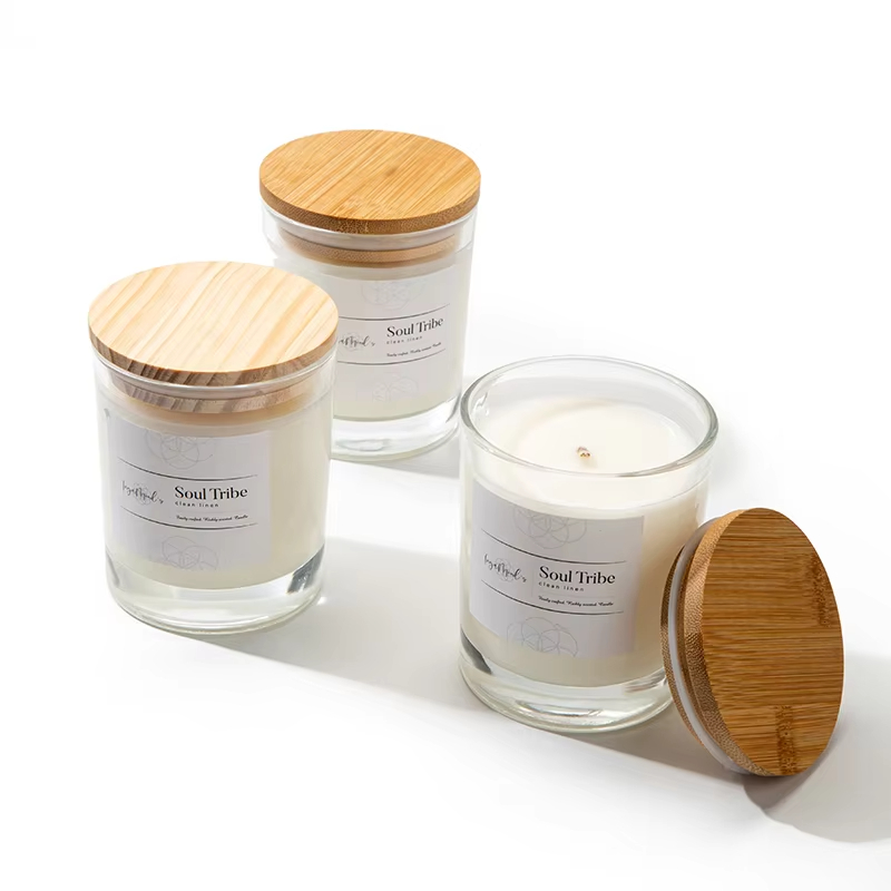 Customized Private Label Home Decoration Luxury Natural Plant Soy Wax Scented Candle Glass Jar