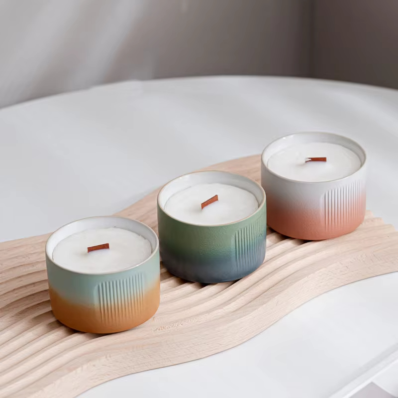 Soy Wax Plant Essential Oil Aromatherapy Candle Home Decoration Aromatherapy Candle Ceramic Jar