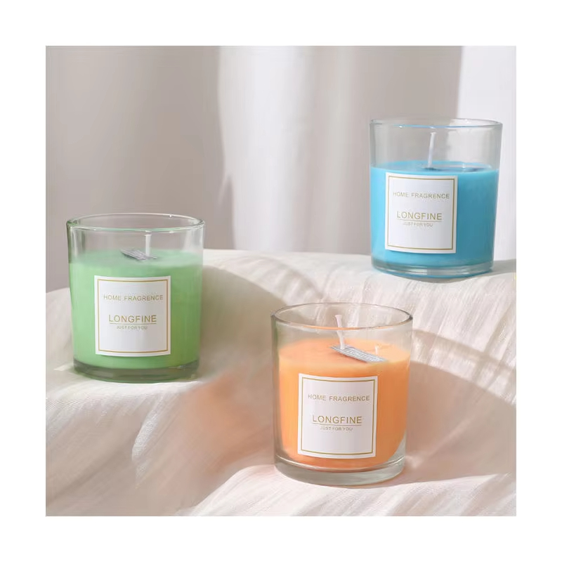 Handmade Brand Natural Essential Oils Soy Wax Aromatherapy Candles Multiple Colors Home Decoration Glass Jars