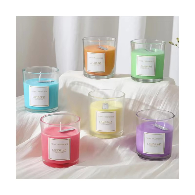 Handmade Brand Natural Essential Oils Soy Wax Aromatherapy Candles Multiple Colors Home Decoration Glass Jars