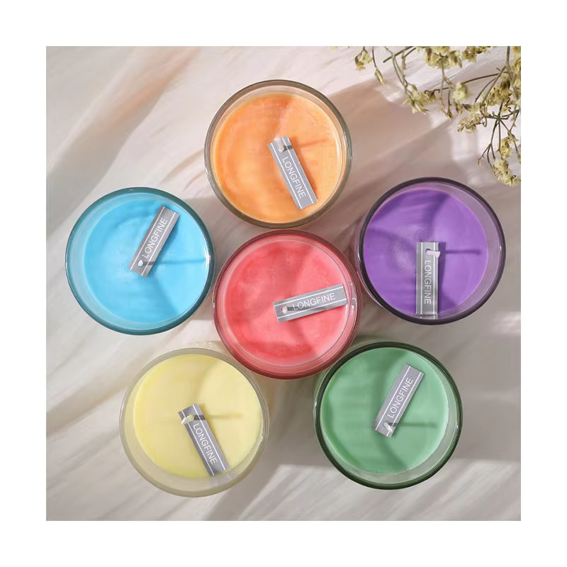 Handmade Brand Natural Essential Oils Soy Wax Aromatherapy Candles Multiple Colors Home Decoration Glass Jars