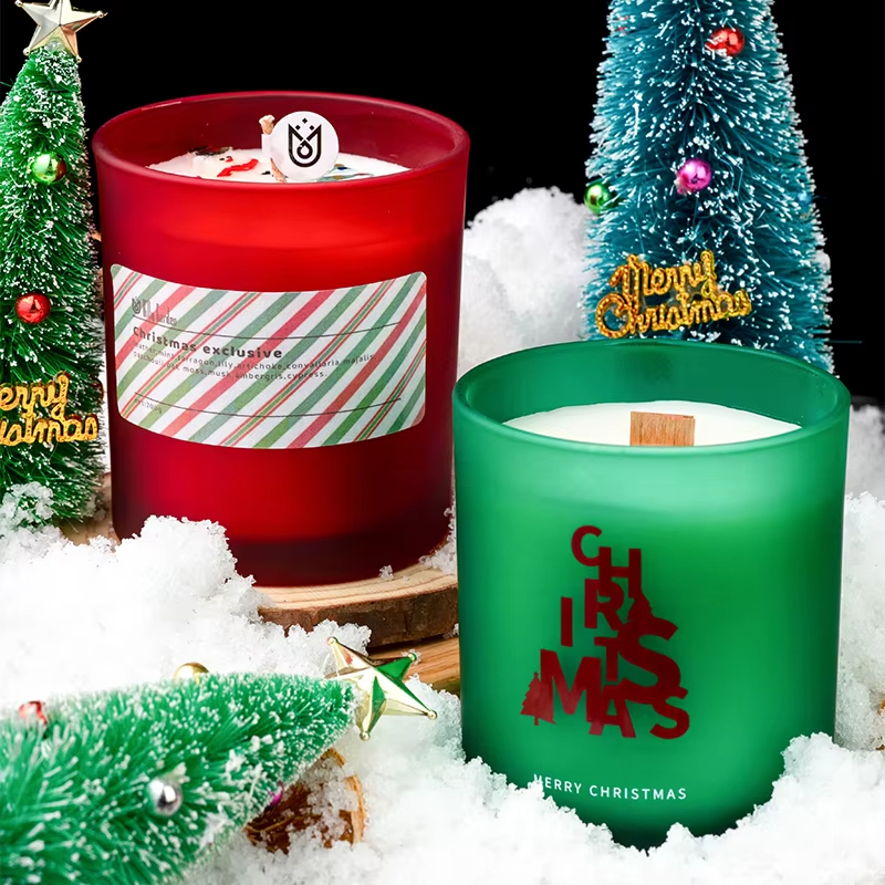 Factory Wholesale Unique Gift Creative Christmas Candles Customized Aroma Soy Candles Glass Jar