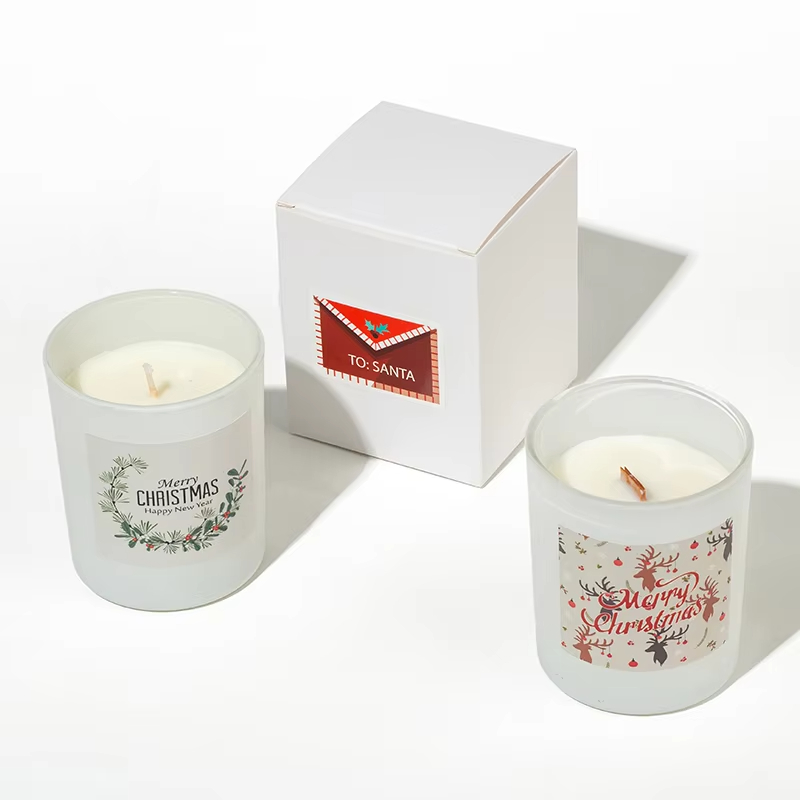 Factory Wholesale Unique Gift Creative Christmas Candles Customized Aroma Soy Candles Glass Jar