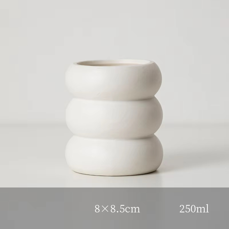 Home Decoration Round Gloss Ceramic Unique Handmade Nordic Aromatherapy Candle Wedding Decoration Ceramic Jar