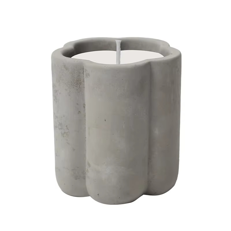 Soy Wax Candles Luxury Cylindrical Cement Concrete Candles Lavender Fragrance Scented Home Hotel Bar Decor Candle
