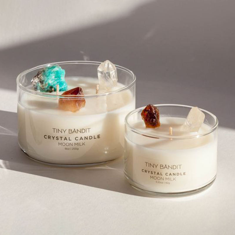 Luxury Home Decoration Custom Soy Wax Glass Jar Scented Candle With Crystal