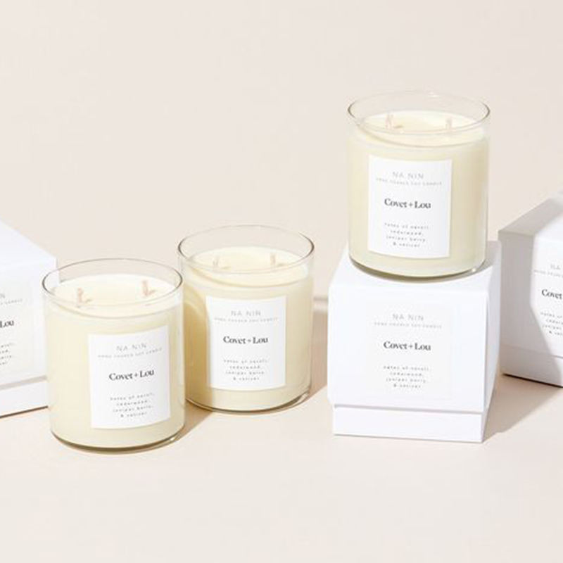 Luxury Home Decoration Custom Soy Wax Glass Jar Scented Candle With Crystal