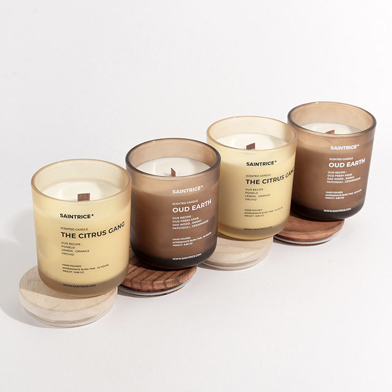 Luxury Home Decoration Custom Soy Wax Glass Jar Scented Candle With Crystal