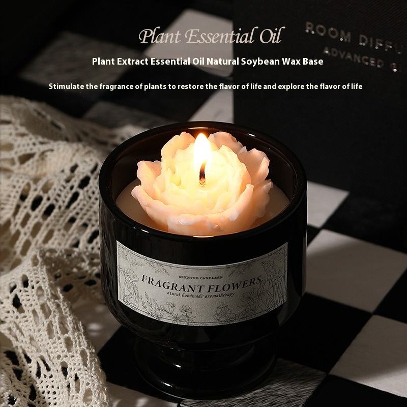 Private Label French High Footed Ceramic Cup Candles Soy Wax Scented Candles for Holiday Gifts
