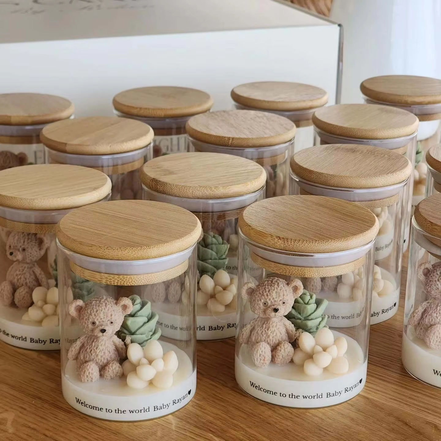Support Customization New Design Cute Bear Birthday Cake Party Beautiful Popular Scented Candles