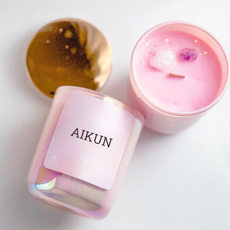 AIKUN Customized Gift Healing Crystal Grateful Thank You Mom Lavender Scented Candles Mothers Day Gifts Presents for Mom