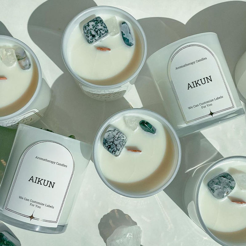 AIKUN Customized Gift Healing Crystal Grateful Thank You Mom Lavender Scented Candles Mothers Day Gifts Presents for Mom