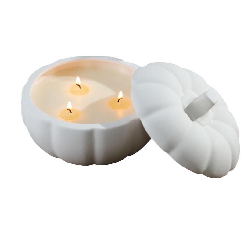 AIKUN 500ml Matte Halloween Pumpkin Ceramic Candle Holder Aroma Ornament Handmade Cross-Border Empty Cup for Home Decor
