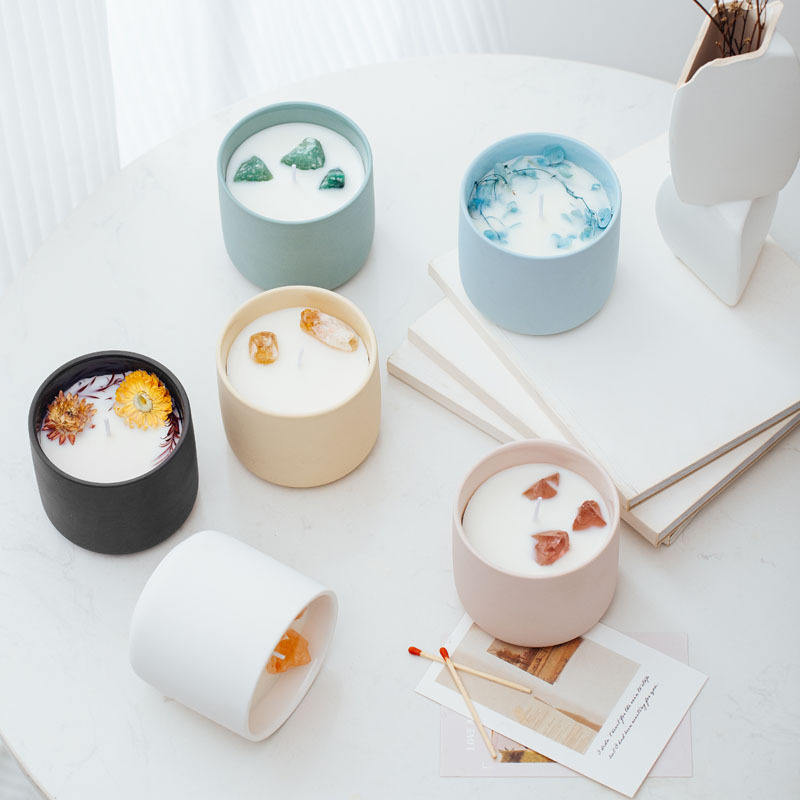 Luxury Romantic Home Fragrance Ceramic Jars Soybean Crystal Candles